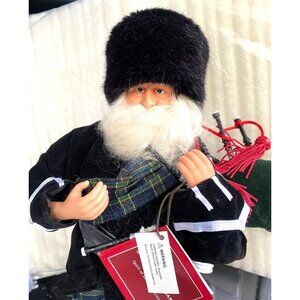 St.Nicholas Square Santa Figurine Scottish Kilt Christmas Decor